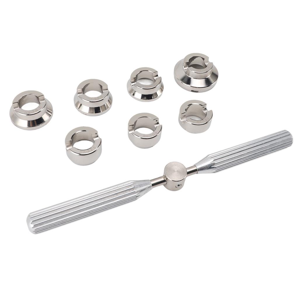5537 Watch Back Case Opener Closer Kit Portable Alloy 1pc Wrench 7pcs Grooved Chucks for Watch