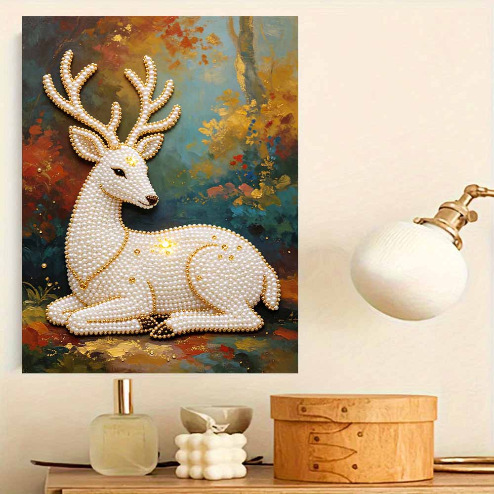 Pearl DIY Art Painting Majestic Deer Handcrafted Picture Indoor Wall Ornament Relaxing Leisure Hobby Exquisite Home Decor Gift