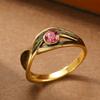 Retro Style Twisted Synthetic Gemstone Rings Copper Women's Jewelry Rings, For Daily And Date