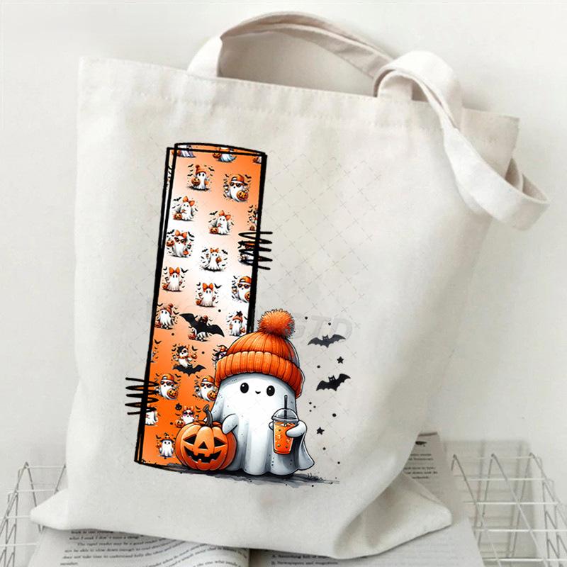 New Halloween 26 Letter Print Fashion Shoulder Bag Multi-function Portable Handbag Casual Versatile