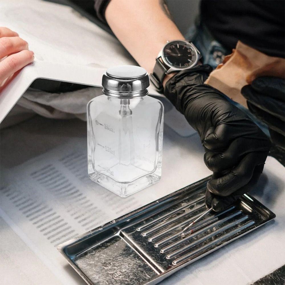 180ml/120ml Clear Refillable Bottle Glass Liquid Pump Dispenser Bottle  Facial Toner