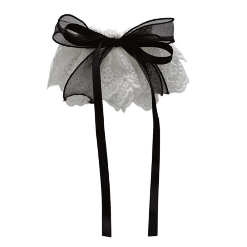 Korean Lace Skirt Bow Low Ponytail Hair Clips Women French Sweet Princess Half-Up Style Barrettes Daily Fashion Accessories Cute