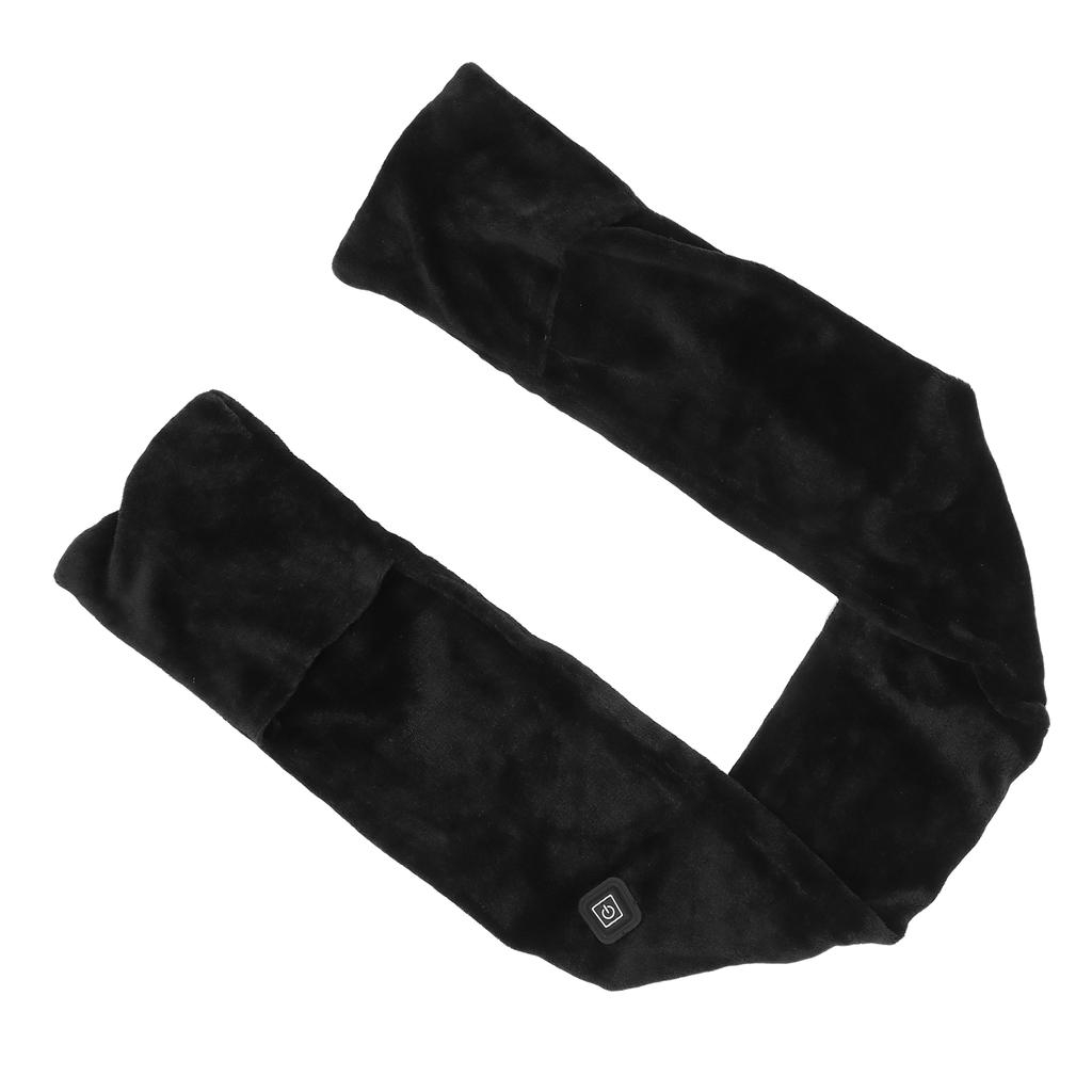 Heated Scarf Adjustable Temperature Long Heating Neck Scarf Neckwear with Pockets Black