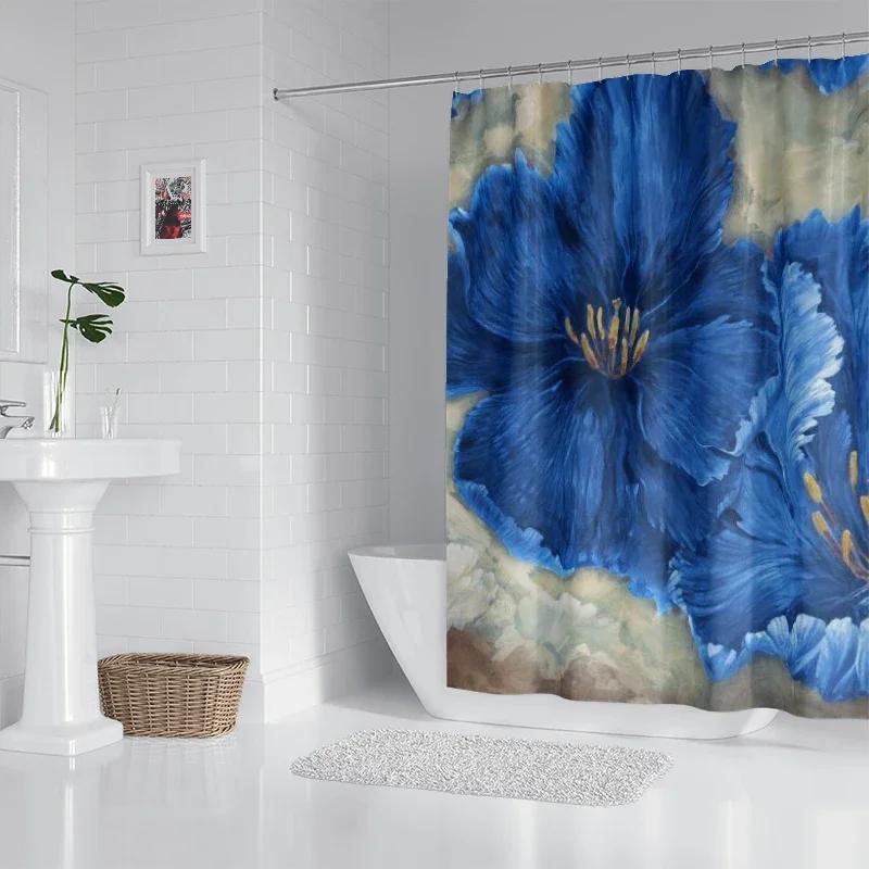 Hushåll vattentätt tyg hushåll duschdraperitillbehör duschdraperi 240 * 200 hem hawaiiansk stil duschdraperi