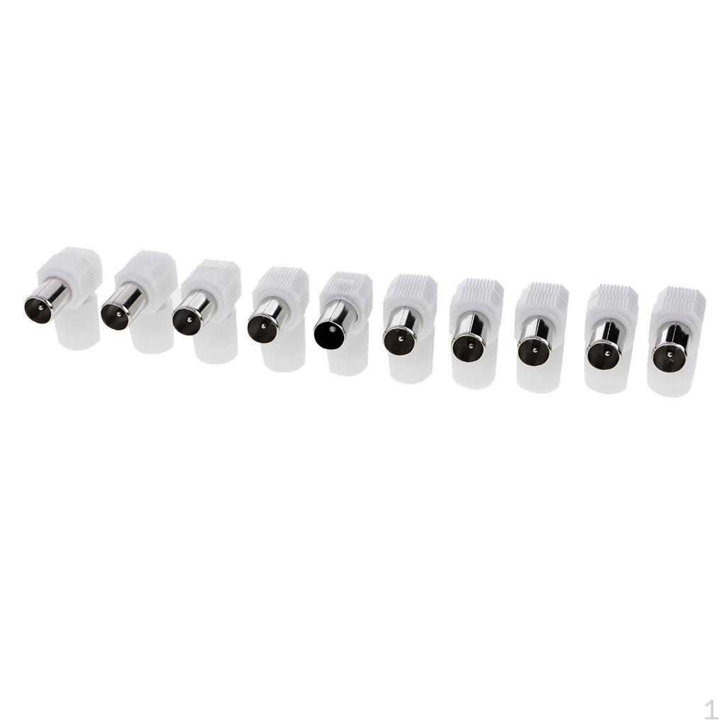 

10 Pieces RF Male Connector Plug For RG6 Cable TV Aerial Signal
