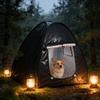 Black Foldable Dogs Tent Coated Silver Outdoor Travel Pet Shelter Nest Bed Windproof Cat House with Shade Cloth for Medium Dogs