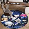 1pc Blue Lock Anime Design Round Carpet - Office Chair Mat, Non-Slip Rug for Home Decor