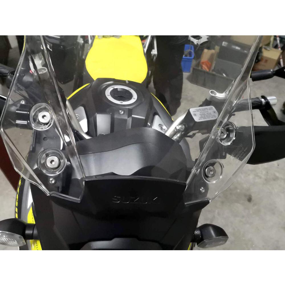 Windschutzscheiben-Stützhalter Windschutzscheiben-Verstärkungsbügel Versteller Luftstrom verstellbare Kits für Suzuki Vstrom DL 1000 2017- 2019