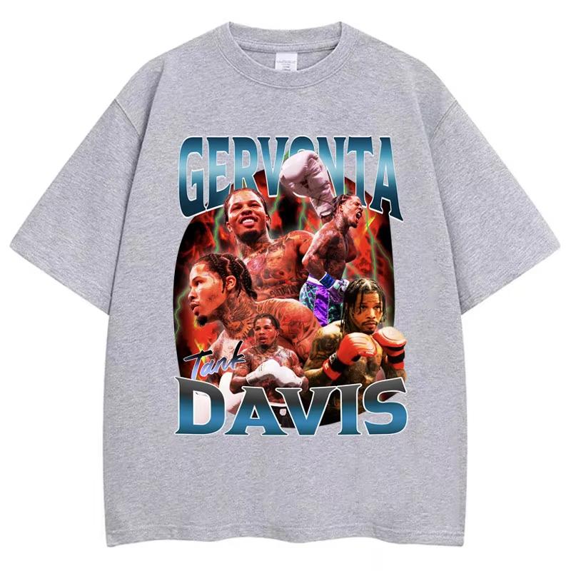T-shirt Imprimé Tank Gervonta Davis Style Vintage Harajuku Hip Hop Ample Vintage T-shirts Boxe Coton T-shirt Streetwear