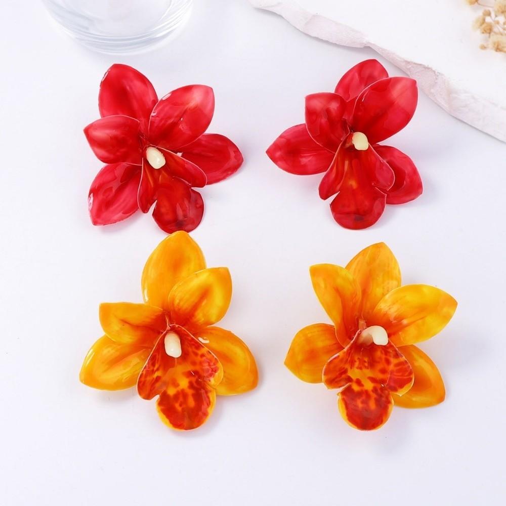 1 Pair Exaggerated Design Flower Stud Earrings Elegant Boho Earrings  Women Accessories