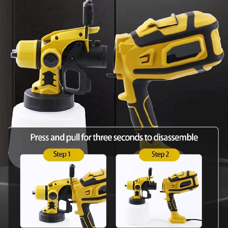 650W Cordless Electric Sprayer Guns High Power HVLP Paint Sprayer Auto Furniture Steel Coating Airbrush 1400mL Capacity