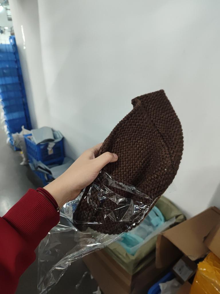 Wool Knitted Rolled-edge Bucket Hat For Women, Winter Warm Fisherman Hat, Large Head Circumference Wool Basin Hat