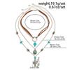 Ingemark 3Pcs/Set Ethnic Cactus Cowboy Hat Cross Pendant Choker Necklace for Women Boho Adjustable Chain Party Neck Jewelry Gift