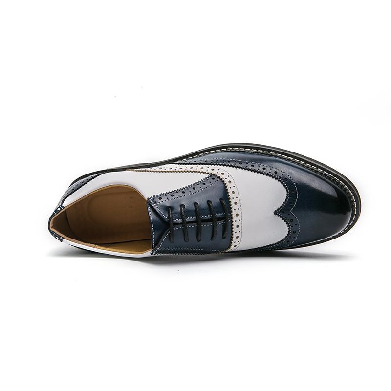 Fashion Brogue Men Casual Shoes High Quality Fashion Colors Men Leather Shoes Lace-up Business Casual Men Oxford Footwear Plus Size 46