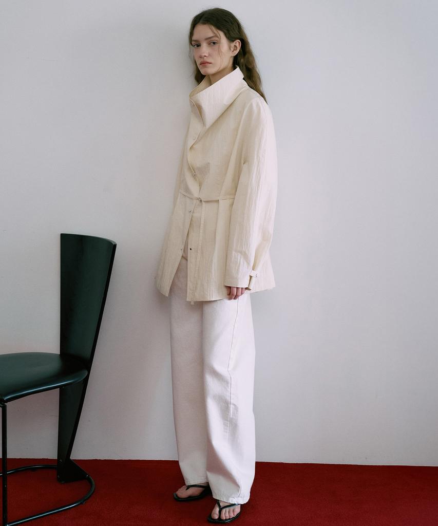 LAMEREI Light High-Neck Half Jacket[Lmbfspjk111]-Ivory