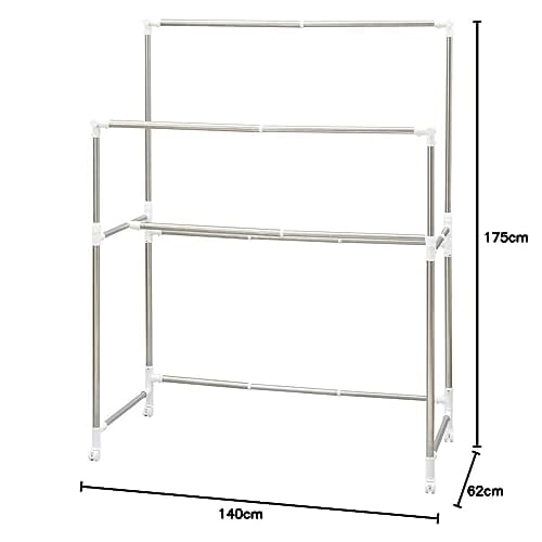 Tenma (Tenma) Clothes Dryer with a Stable Design That Allows for Even Drying and Prevents Tipping. Ready To Use, Fully Assembled, and Concealed, It Fe