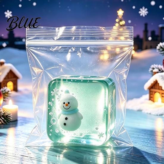 Slow Rising Stress Relief Toy for Halloween Christmas, Anxiety Reduction Ice Cube Squeeze Rebound Decompression Gadgets Toy, Clear Sensory Holiday