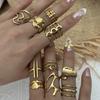 Stainless Steel New Design Creative Irregular Geometric Hollow Open Ring for Women Metal Finger Ring Party Minimalist Jewelry