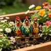 Cute Animal Garden Stake, 2D Acrylic Chickens Elephants Yard Art Stake, Waterproof Outdoor Squirrel Decoration for Lawn Flower Bed Planter Decor