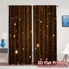 2D-Flachdruck JIT 2-teilige Vorhänge (Ohne Stange) Goldener Weihnachtsbaum (3) Beliebte Moderne Vorhänge Langlebig 100% Polyester