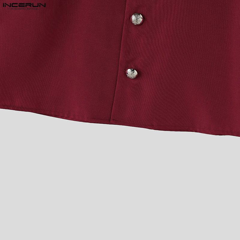 INCERUN Men Summer Sleeveless Buttons Casual Fitted Short Tank Tops Waistcoat