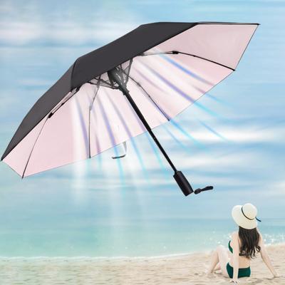 Fan Umbrella with UV Protection Rechargeable Fan Sun Umbrella for Fishing Golfing Beach