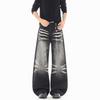 Retro Washed Workwear Jeans, Men's Wide Leg Pants, Straight Leg Pants