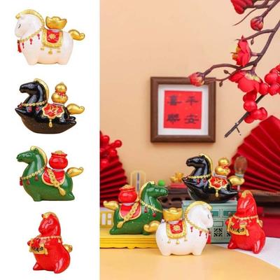 Resin 2026 Horse Year Mascot Table Decoration Chinese Style Horse Figures Ornament Horse Mascot Pony Car Interior Ornament