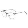 New metal half frame business anti-blue light myopia glasses frame men's simple eyebrows retro flat mirror