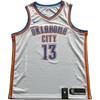 NBA 19-20 Season Thunder Striped V-Neck Sleeveless Basketball Jersey Unisex Jersey AV4953-101