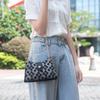 Women's bag summer embroidery thread flower transparent magnetic buckle underarm bag shoulder portable simple mobile phone bag