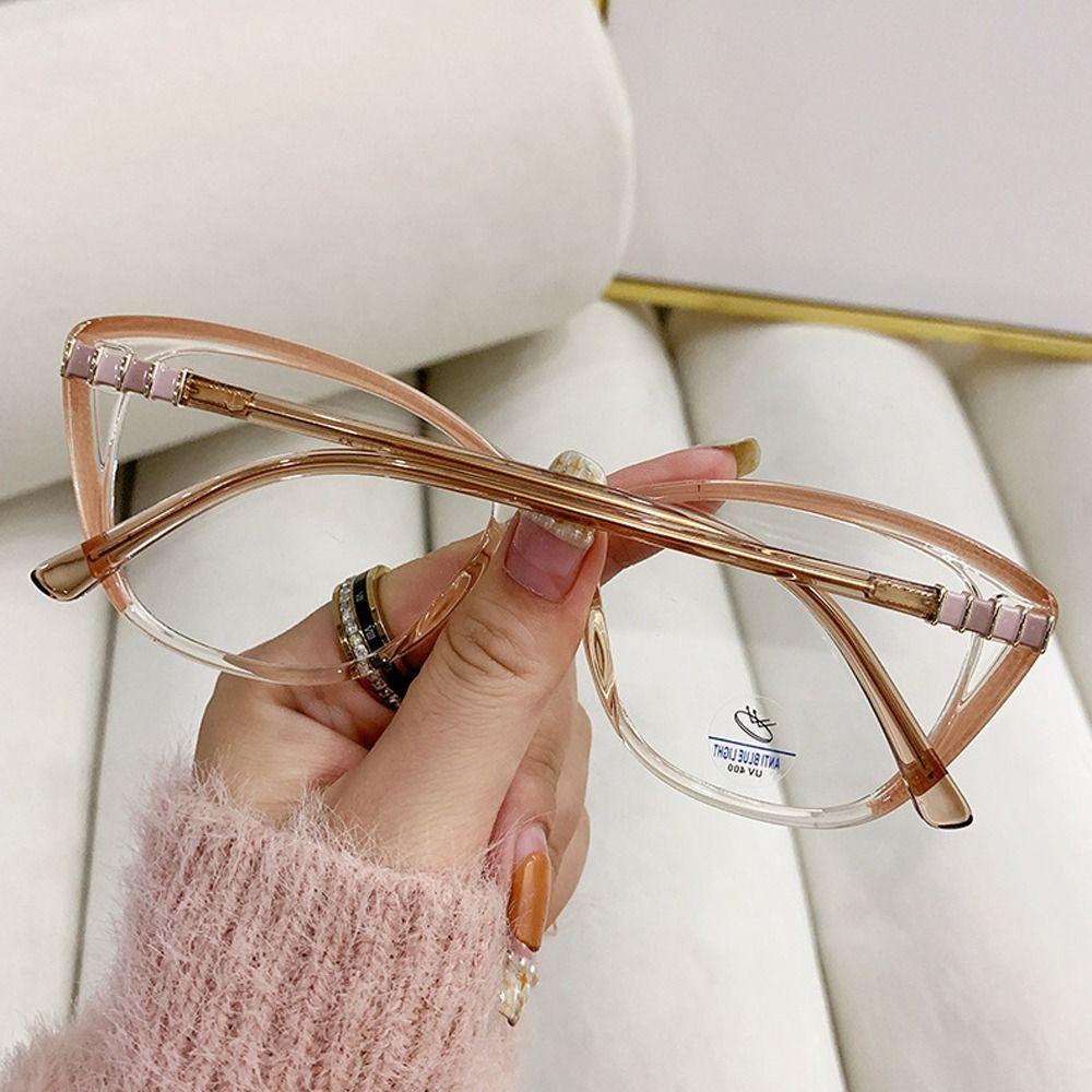 High Quality Male Female TR90 Anti-blue Light Spectacles Vision Care Luxury Designer Cat Eye Eyeglasses PC Goggles