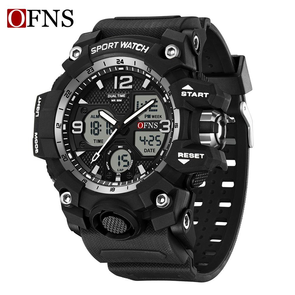 Sanda Fashion Waterproof Dual-Display Sports Watch with Luminous Features for Teens