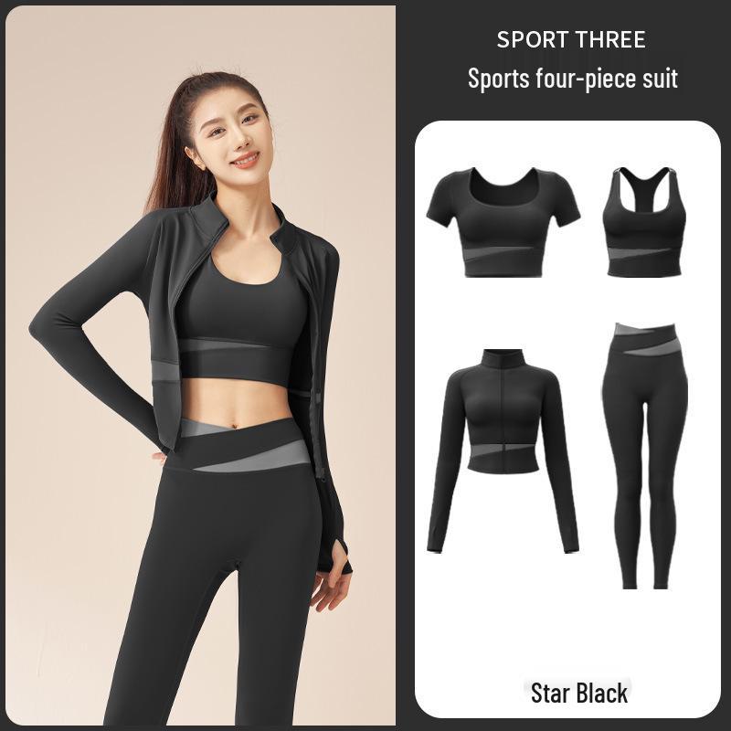 

Комплект женской дышащей бесшовной спортивной одежды Juyi Hall Autumn Colorblock Extra Large