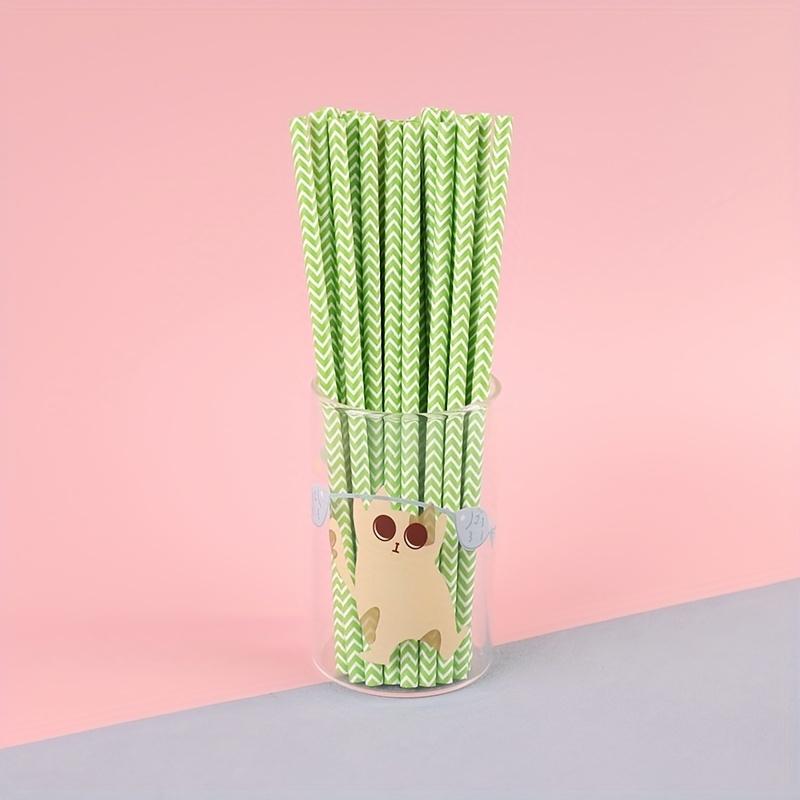 100pcs, Striped Paper Straw, Suitable for Holiday Parties, Family Parties, Table Coffee, Decoration Straws
