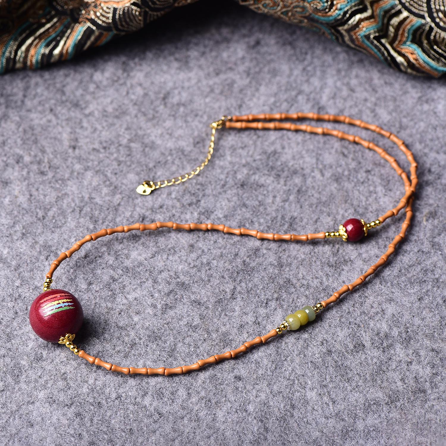 Cinnabar Five Elements Hand-Woven Retro Necklace
