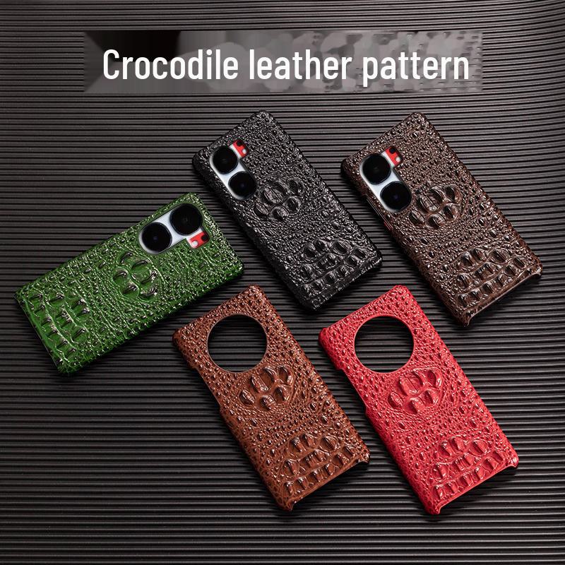 Genuine Leather Crocodile Skull Half Package Case for iQOO Neo6/Neo6SE