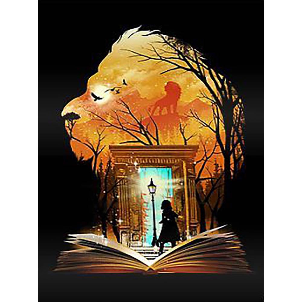 Handmade DIY Harry Potter Round Diamond Painting Kit Magician Cross Embroidered Deer Eagle Lion Diamond Mosaic Decoration