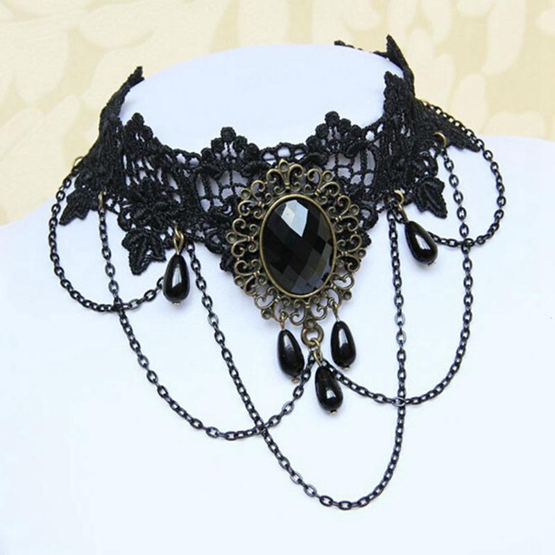 Lace Gothic Flower Lolita Pearl Jewelry Pendant Choker Choker Necklace