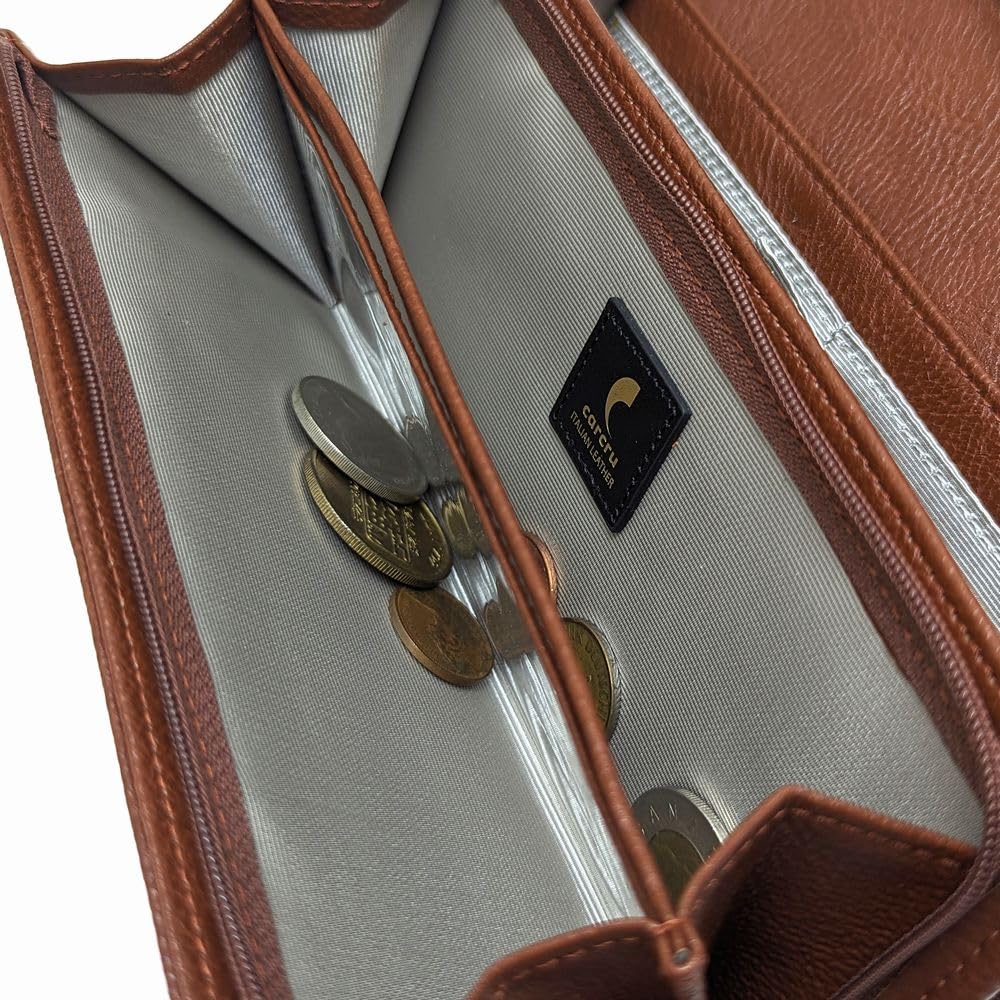 Karukuru Women's Floral Embossed Flap Long Wallet, White (FRS-EN005)