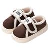 Women's Retro Velcro Cotton Slippers - Non-Slip, Warm Velvet, Full Heel for Autumn/Winter.