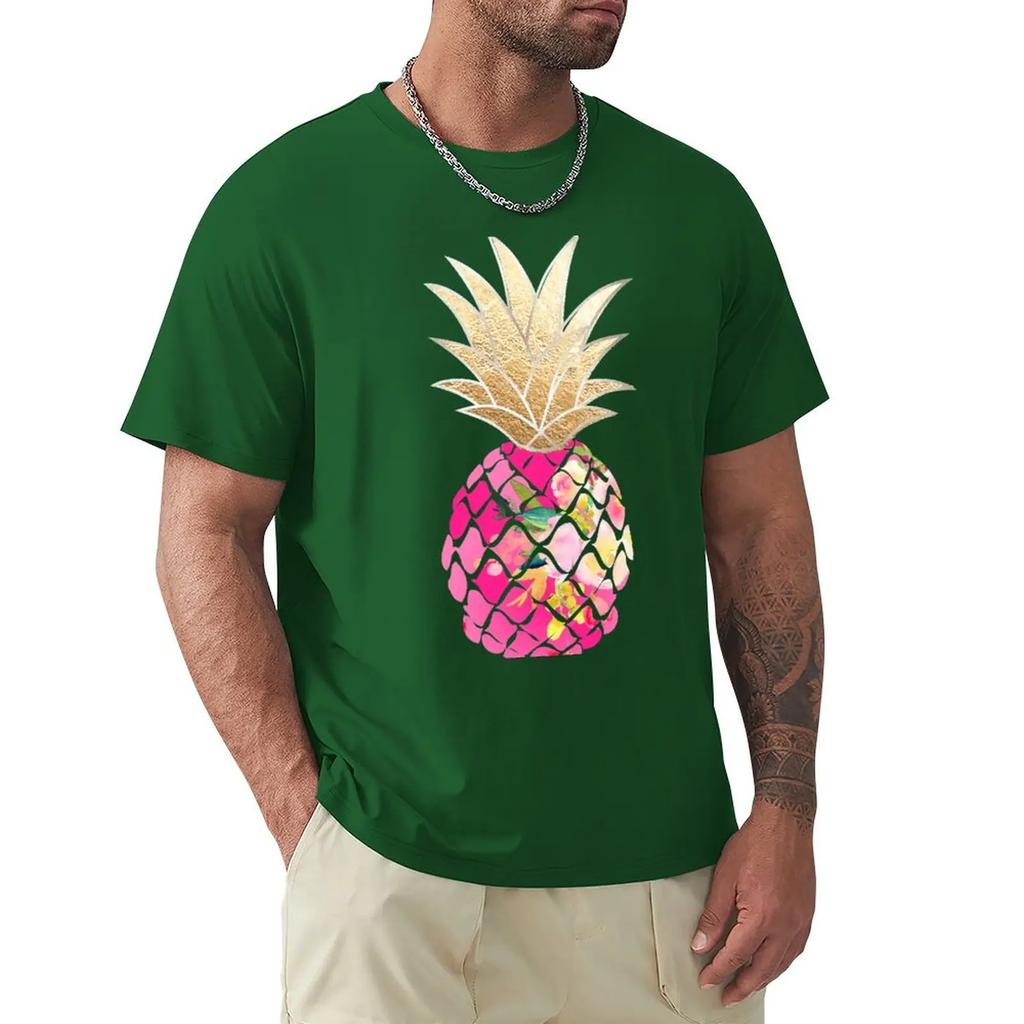 Aloha pineapple Hot Pink TShirt new edition quickdrying summer top Mens tshirt