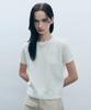 MONGDOL [From Italy] Cable Round Neck Short Sleeve Knit Top Mdkt100_5 Colors