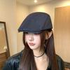 American retro-style women's autumn and winter plain solid color versatile beret, duckbill cap, newsboy cap, artist hat