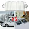 Car Windscreen Frost Cover with 4 Layers Material for Ice Snow Shield and Windproof Front Window Protection in Winter and Summer