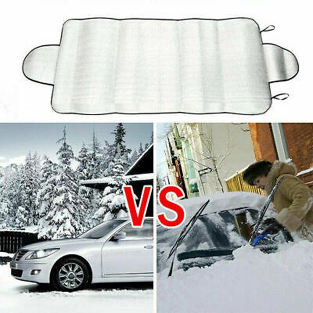 Car Windscreen Frost Cover with 4 Layers Material for Ice Snow Shield and Windproof Front Window Protection in Winter and Summer