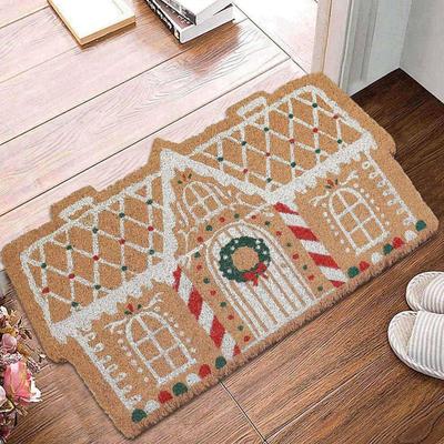 Front Door Mat Christmas Gingerbread House Doormat Gingerbread House Welcome Mat Gingerbread House Carpet for Home Decoration