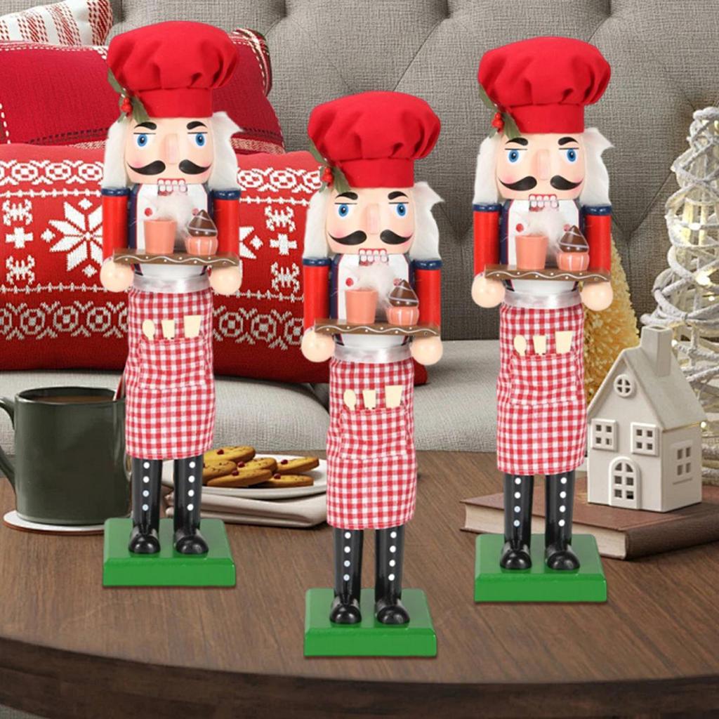 Nutcrackers Figures Wooden Nutcracker Sculpture Christmas Figurine For Holiday Home Table Centerpiece Winter Celebration Party