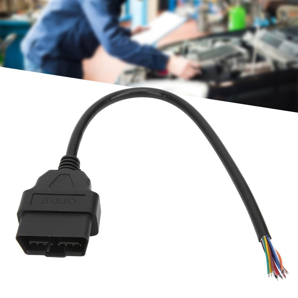 30cm / 11.8Inch OBD2 Adapter Open Plug Wire OBD2 Pigtail Equipment Modification Technicians