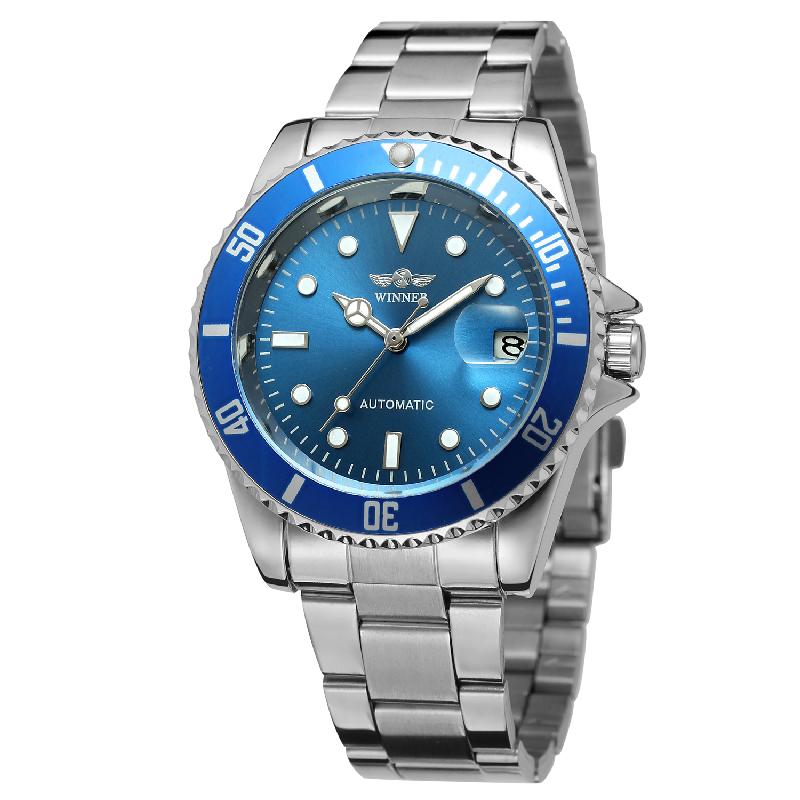 Winner Automatische Mechanische Herrenuhr Top Marke Luxus Drehbare Lünette Timer Leuchtendes Zifferblatt Datumsanzeige Männliche Klassische Armbanduhr